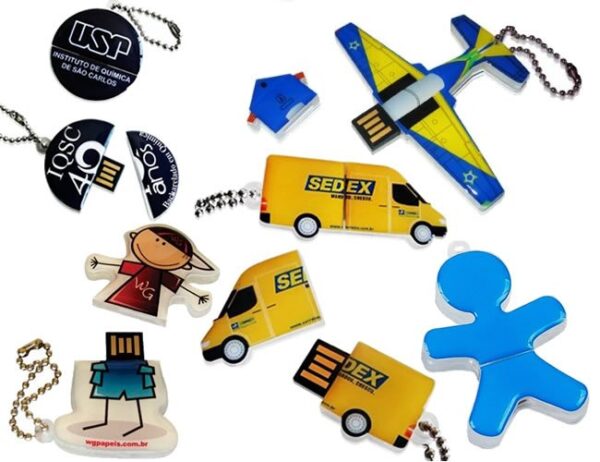 Linha completa em Brindes Corporativos. 10.000 itens entre Pen drive customizado acrílico, com sacolas, chaveiros, mochilas, kits churrasco.